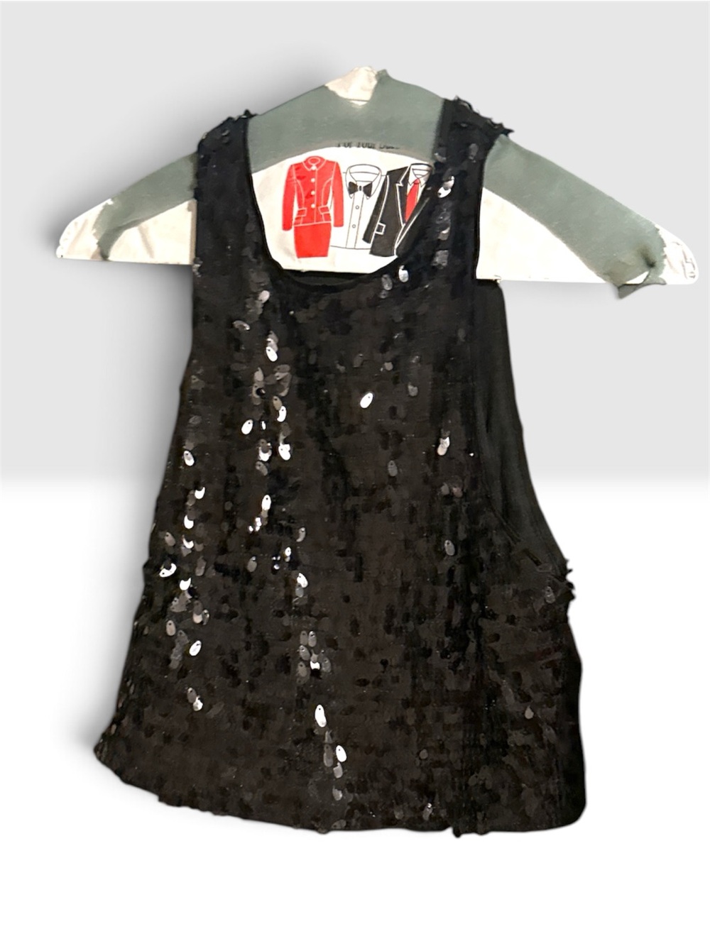 Black Sequin Tank Top - Sleeveless Evening Shell Blouse crop
